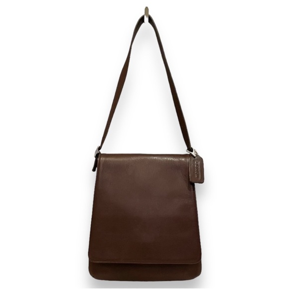 LIKE NEW! Coach Vintage Mahogany Brown Leather North South Slim Shoulder Bag - Picture 1 of 12